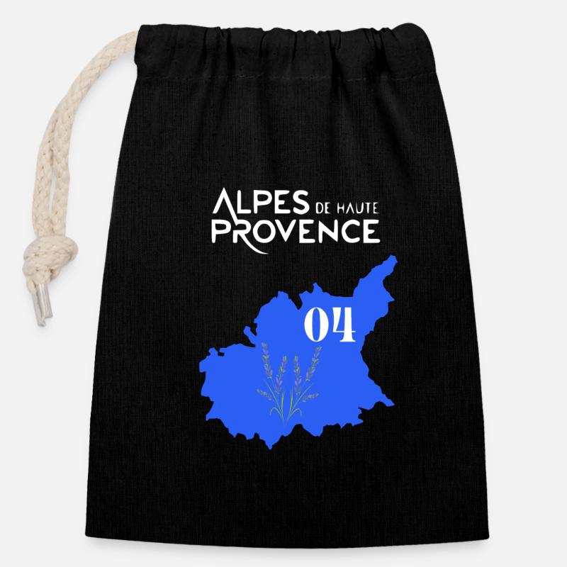 Alpes de haute-provence - Verschließbarer Geschenkbeutel aus Baumwolle (14x20cm) - Schwarz