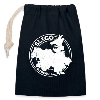 Sligo Ireland Map | County Outline Stamp - Closable cotton gift bag (14x20cm) - navy - Front