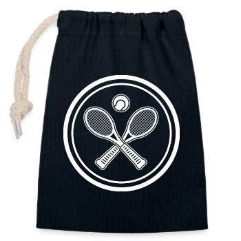 Round tennis symbol to design yourself - Closable cotton gift bag (14x20cm) - navy - Front