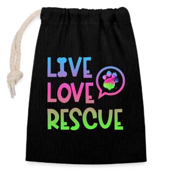 Search Dog Rescue Dog Service Dog Paw - Closable cotton gift bag (14x20cm) - black - Front