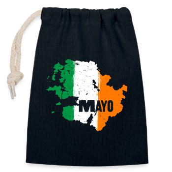 Mayo Ireland Flag | County Outline Map - Closable cotton gift bag (14x20cm) - navy - Front