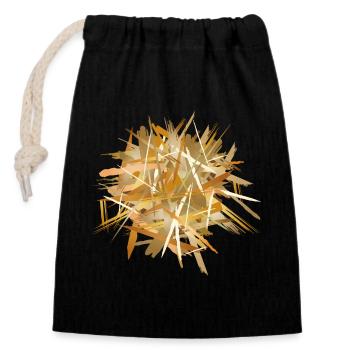 un tas de paille aux couleurs dorées chatoyantes - Sac cadeau en coton avec cordon (14 x 20 cm) - noir - Devant