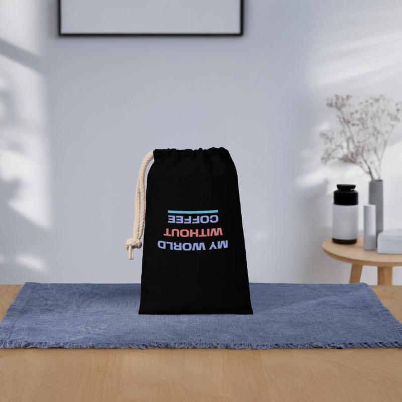 Caffeine Coffee Drinking Statement Coffee Lovers Closable cotton gift bag (14x20cm)