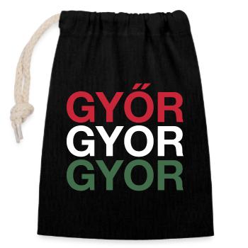 GYOR Ungarn Hungarian Flag Hungary - Verschließbarer Geschenkbeutel aus Baumwolle (14x20cm) - Schwarz - Vorne