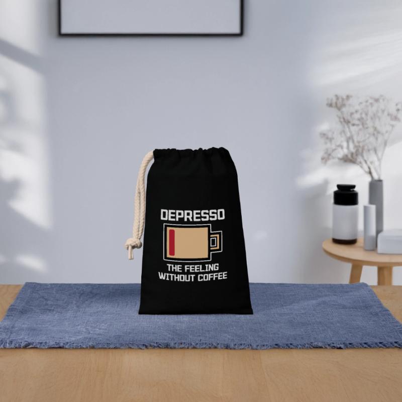 Humorous Coffee Espresso Statement Coffee Drinker Closable cotton gift bag (14x20cm)