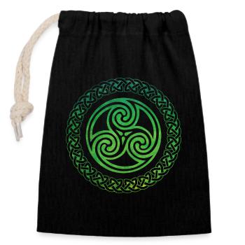 Celtic Knot - Closable cotton gift bag (14x20cm) - black - Front