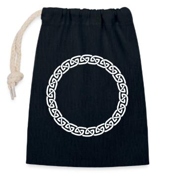 Celtic Knot - Closable cotton gift bag (14x20cm) - navy - Front