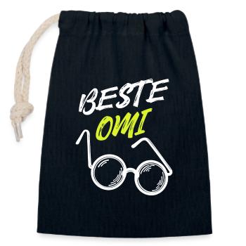 Beste Omi Oma Seniorin Brille Großmutter Statement - Verschließbarer Geschenkbeutel aus Baumwolle (14x20cm) - Navy - Vorne