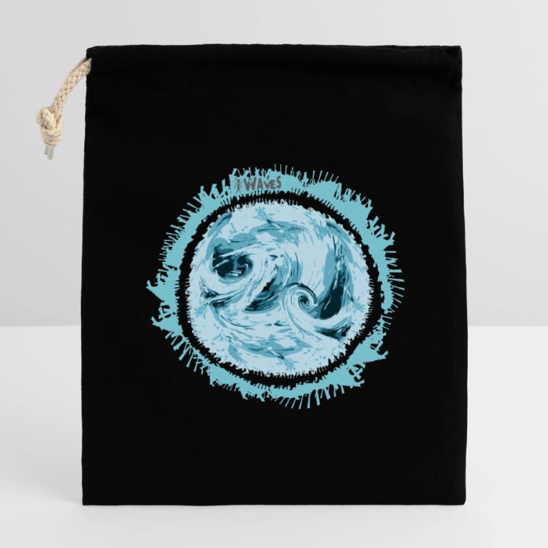 Conception de tourbillon d’eau orageuse Sac cadeau en coton avec cordon (14 x 20 cm)