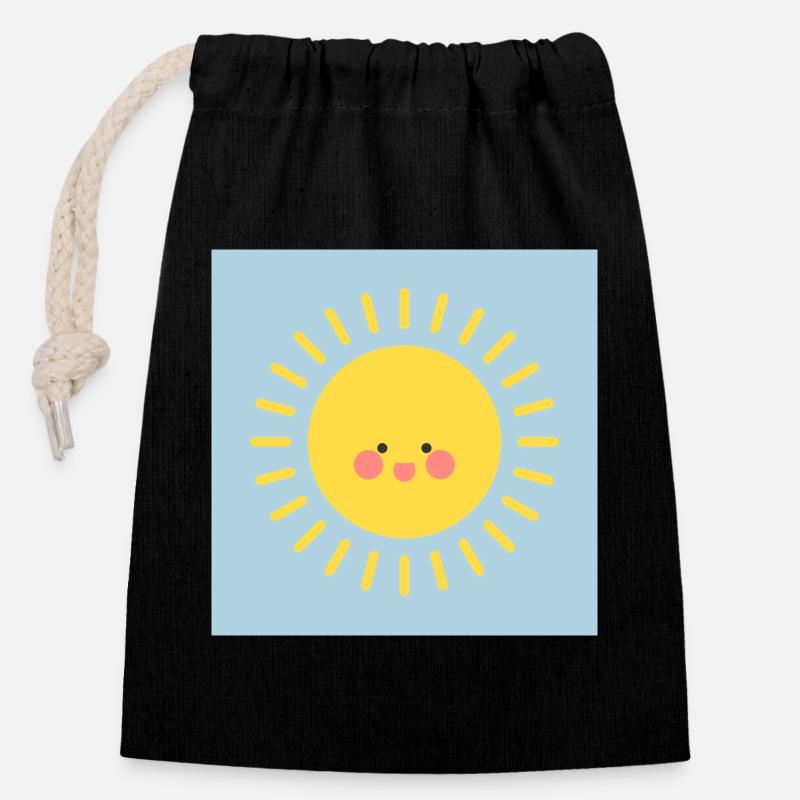 H - Closable cotton gift bag (14x20cm) - black