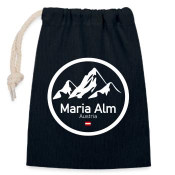 Maria Alm Bergpanorama Logo - Verschließbarer Geschenkbeutel aus Baumwolle (14x20cm) - Navy - Vorne