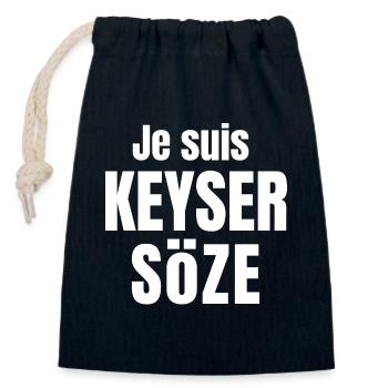 keyser söze, film culte, fan de cinéma - Sac cadeau en coton avec cordon (14 x 20 cm) - bleu marine - Devant