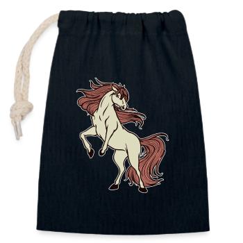 Trot Horses Gallop Icelandic Horses Riding Horse Fan - Closable cotton gift bag (14x20cm) - navy - Front