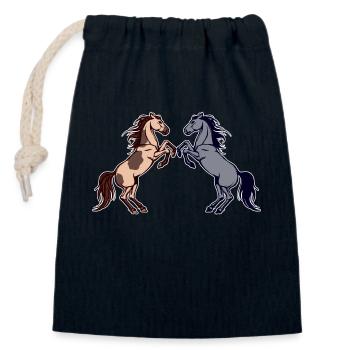Pferdenarr Galopp Pferdeliebe Islandpferde - Verschließbarer Geschenkbeutel aus Baumwolle (14x20cm) - Navy - Vorne