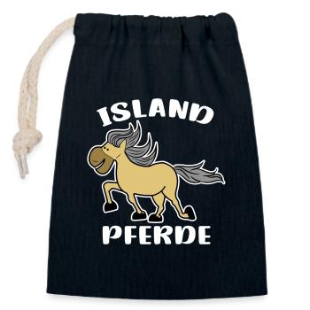 Islandponys Islandpferde Pferde Pferdeliebe Spruch - Verschließbarer Geschenkbeutel aus Baumwolle (14x20cm) - Navy - Vorne