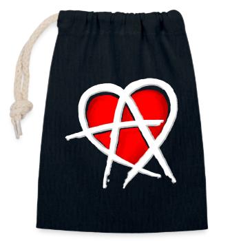 Anarchy & Love - Verschließbarer Geschenkbeutel aus Baumwolle (14x20cm) - Navy - Vorne