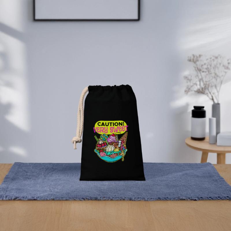 Chocolate Sweets Dessert Candy Statement Closable cotton gift bag (14x20cm)