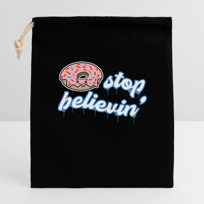 Snacking Donut Sweets Statement Dessert Sac cadeau en coton avec cordon (14 x 20 cm)