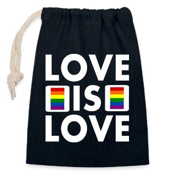 Love is love - Verschließbarer Geschenkbeutel aus Baumwolle (14x20cm) - Navy - Vorne
