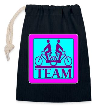 TEAM PROBLEMS - BIKE - Closable cotton gift bag (14x20cm) - navy - Front