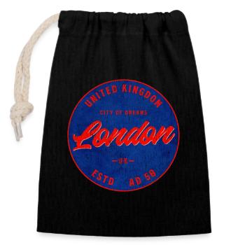 London Retro Sign City of Dreams - Closable cotton gift bag (14x20cm) - black - Front
