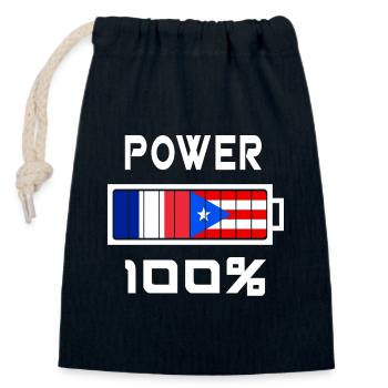 Puerto Rico und Frankreich machen 100% - Verschließbarer Geschenkbeutel aus Baumwolle (14x20cm) - Navy - Vorne