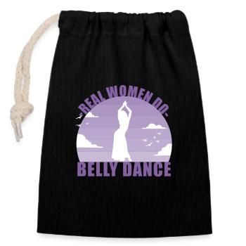Danse du ventre Danseuse du ventre Danseur Cadeau - Sac cadeau en coton avec cordon (14 x 20 cm) - noir - Devant