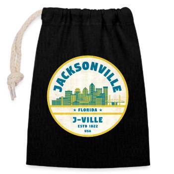 Jacksonville Skyline Crest - Verschließbarer Geschenkbeutel aus Baumwolle (14x20cm) - Schwarz - Vorne