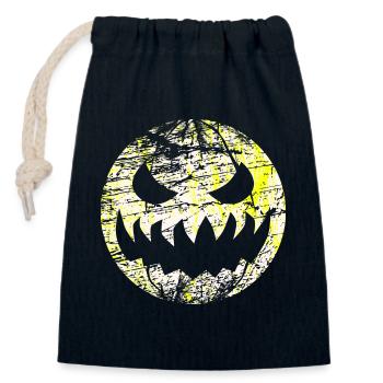 Halloween grimace monster as moon - Closable cotton gift bag (14x20cm) - navy - Front