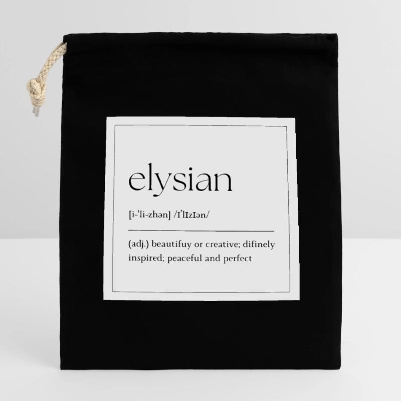 Elysian Elegance Typografie Verschließbarer Geschenkbeutel aus Baumwolle (14x20cm)