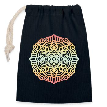 Mandala - Sac cadeau en coton avec cordon (14 x 20 cm) - bleu marine - Devant