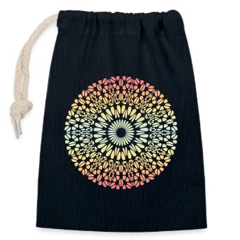 Mandala - Sac cadeau en coton avec cordon (14 x 20 cm) - bleu marine - Devant