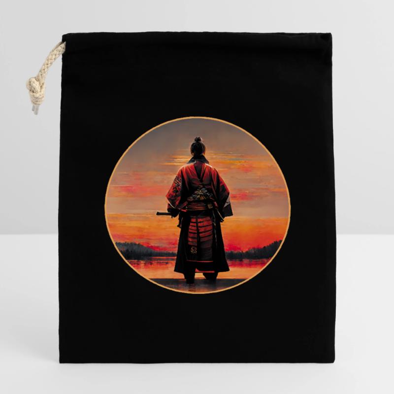 Samurai Warrior Closable cotton gift bag (14x20cm)