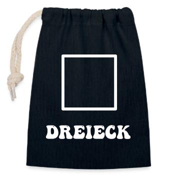 Dreieck Viereck Lustig - Verschließbarer Geschenkbeutel aus Baumwolle (14x20cm) - Navy - Vorne