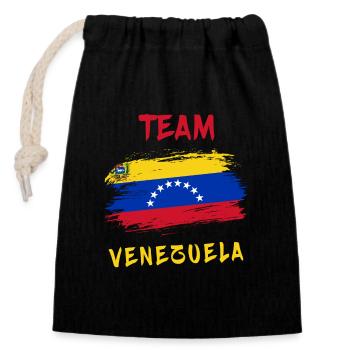 Team Venezuela - Closable cotton gift bag (14x20cm) - black - Front