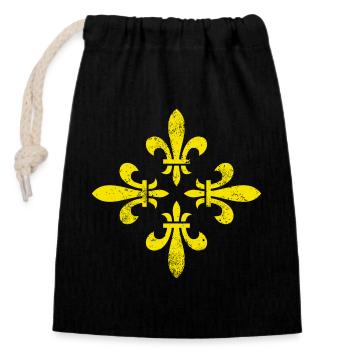 FLEURS DE LYS MILLÉSIME Midden-Drenthe - Sac cadeau en coton avec cordon (14 x 20 cm) - noir - Devant