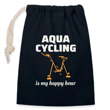 Aqua Cycling Swimming Pool Fitness Training Coach - Closable cotton gift bag (14x20cm) - navy - Front