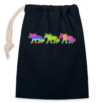 Chevaux Galop Poulains Chevaux islandais Amour Cheval - Sac cadeau en coton avec cordon (14 x 20 cm) - bleu marine - Devant