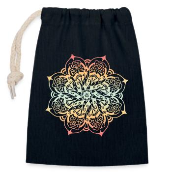 Mandala - Closable cotton gift bag (14x20cm) - navy - Front