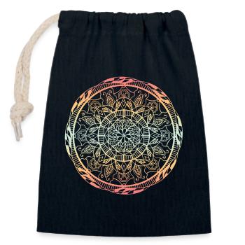 Mandala - Closable cotton gift bag (14x20cm) - navy - Front