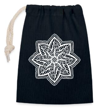 Mandala - Closable cotton gift bag (14x20cm) - navy - Front