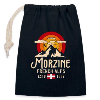 Morzine France mountain - Closable cotton gift bag (14x20cm) - navy - Front