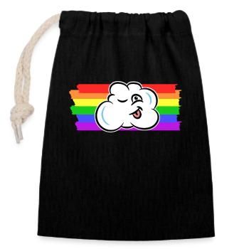 Regenbogen Transgender Lgbt Rechte Homosexueller - Verschließbarer Geschenkbeutel aus Baumwolle (14x20cm) - Schwarz - Vorne