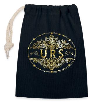 Urs - Closable cotton gift bag (14x20cm) - navy - Front