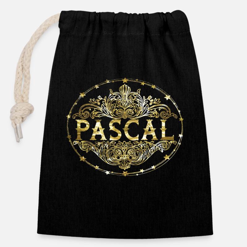 Pascal - Sac cadeau en coton avec cordon (14 x 20 cm) - noir
