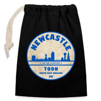 Newcastle Toon Skyline Abzeichen - Verschließbarer Geschenkbeutel aus Baumwolle (14x20cm) - Schwarz - Vorne