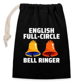 English Full-Circle Bell Ringer Ringing UK England - Closable cotton gift bag (14x20cm) - black - Front