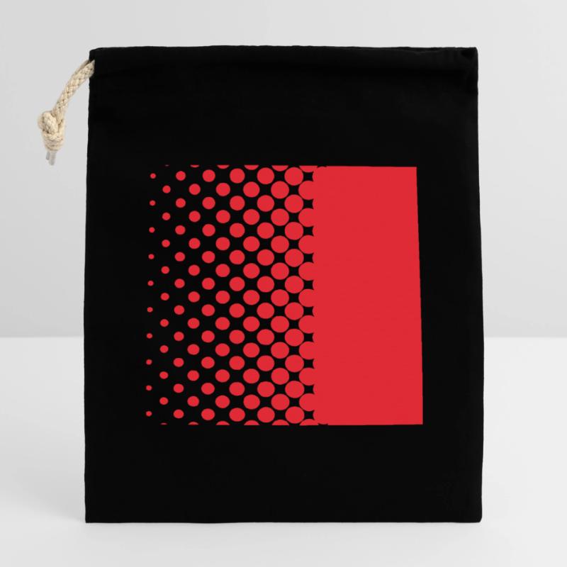 Halftone Gradient Rotes Panel Verschließbarer Geschenkbeutel aus Baumwolle (14x20cm)