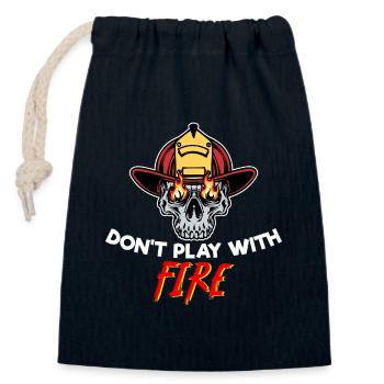 Feuer Statement Feuerwehr Feuerwehrhelm Brennen - Verschließbarer Geschenkbeutel aus Baumwolle (14x20cm) - Navy - Vorne