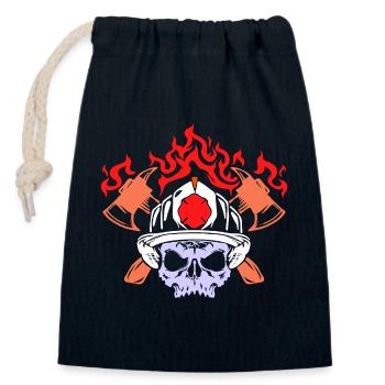 Feuerwehrhelm Feuerwehr Brandschutz Feuer Brennen - Verschließbarer Geschenkbeutel aus Baumwolle (14x20cm) - Navy - Vorne